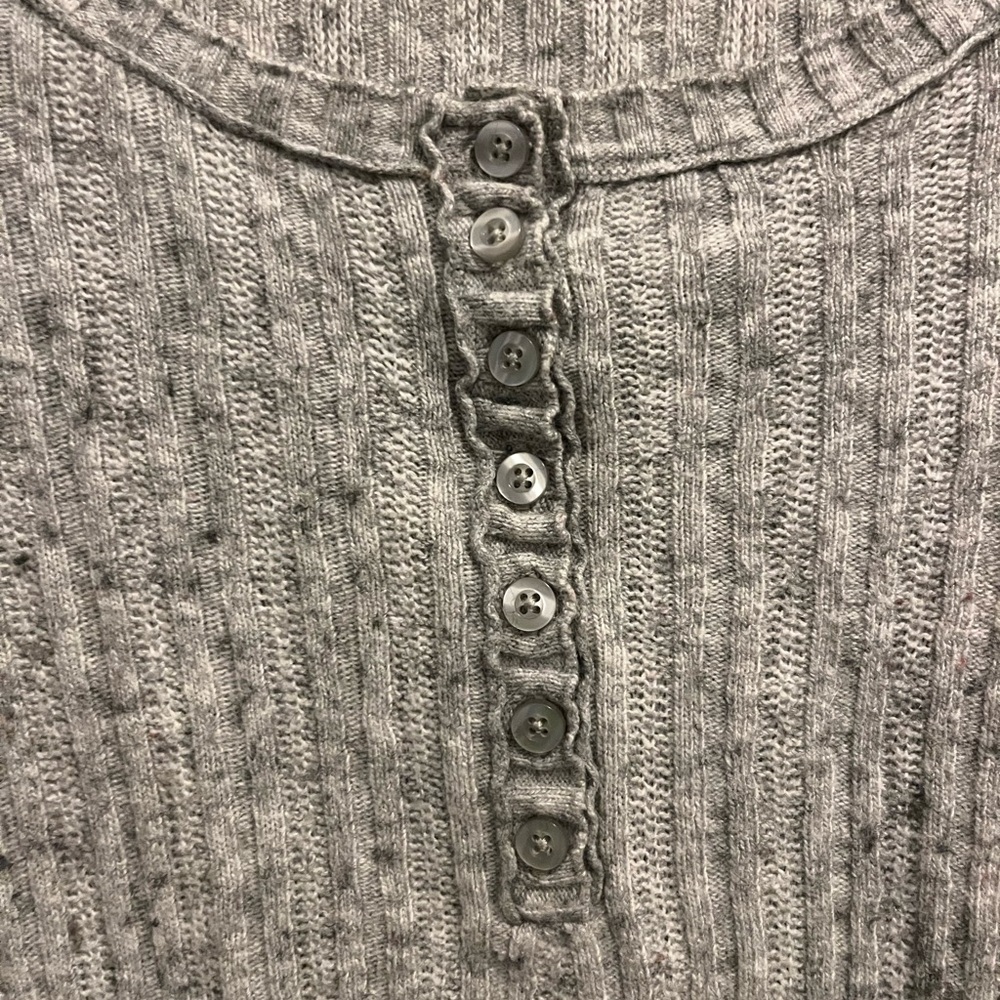 Mossimo Supply Co. SzM Marled Gray Y2K Long Sleeve Rabbit Hair, Wool Blend Top - Picture 4 of 10